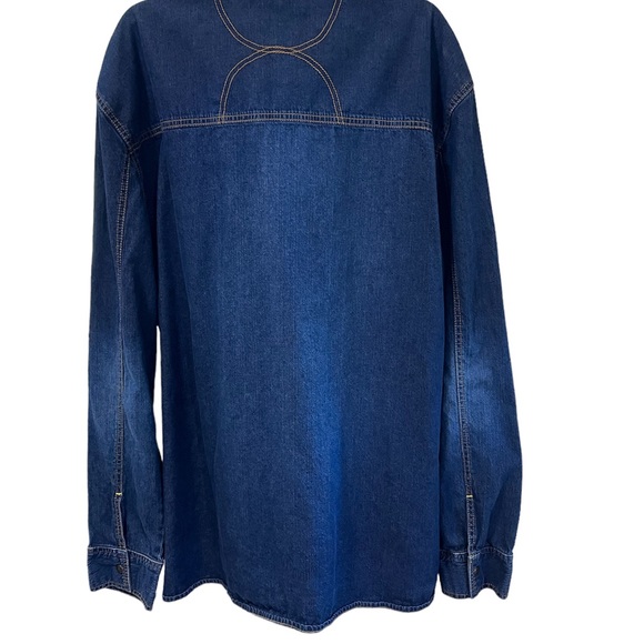 COOGI Down Under Blue Australia 4X XXXXL Cotton Denim Snap Long Sleeve Shirt Men - Picture 2 of 12